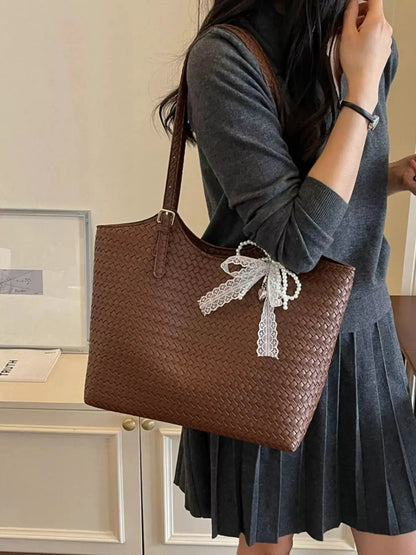 Woven Leather Shoulder Bag - Bitsy Gypsy Boutique
