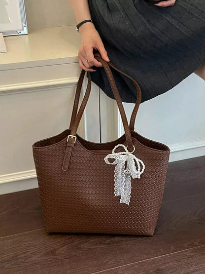 Woven Leather Shoulder Bag - Bitsy Gypsy Boutique