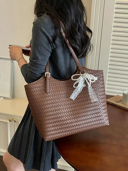 Woven Leather Shoulder Bag - Bitsy Gypsy Boutique