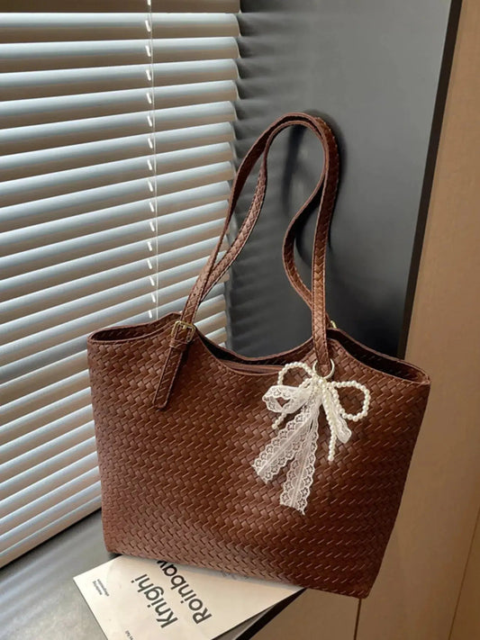 Woven Leather Shoulder Bag - Bitsy Gypsy Boutique