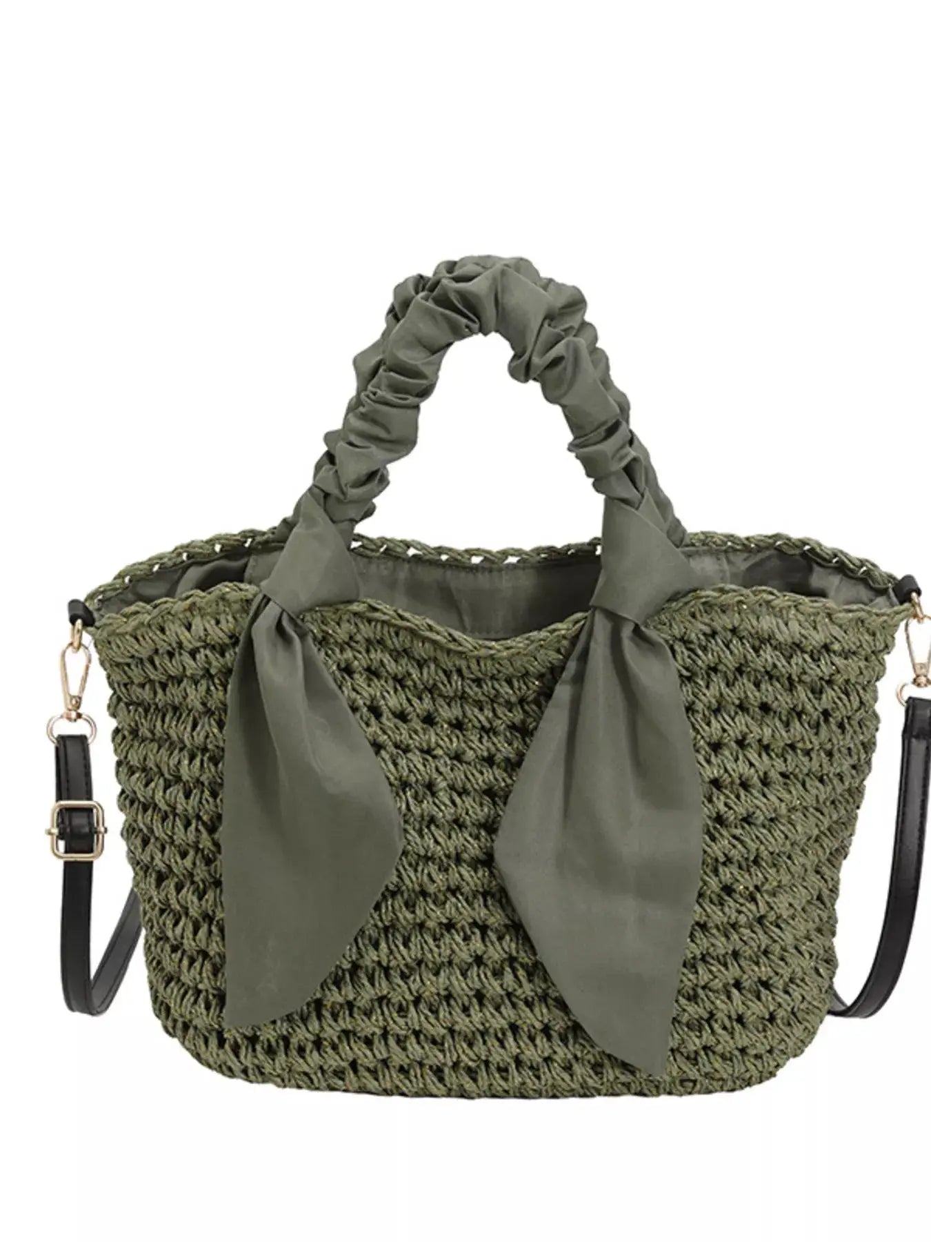Woven Ruched Handle Crossbody Bag by Trendsi