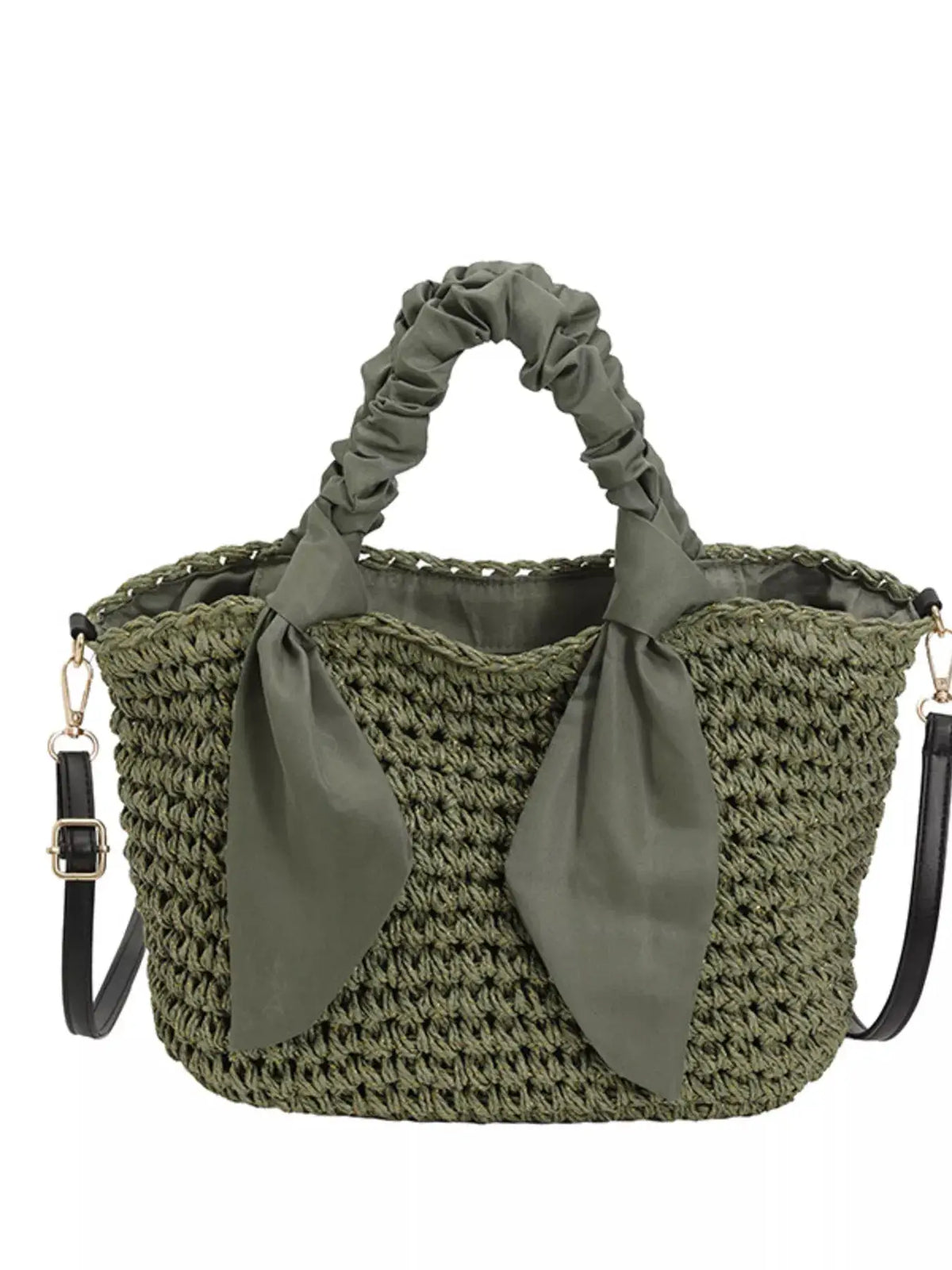 Woven Ruched Handle Crossbody Bag by Trendsi