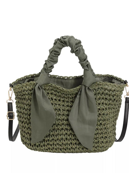 Woven Ruched Handle Crossbody Bag by Trendsi