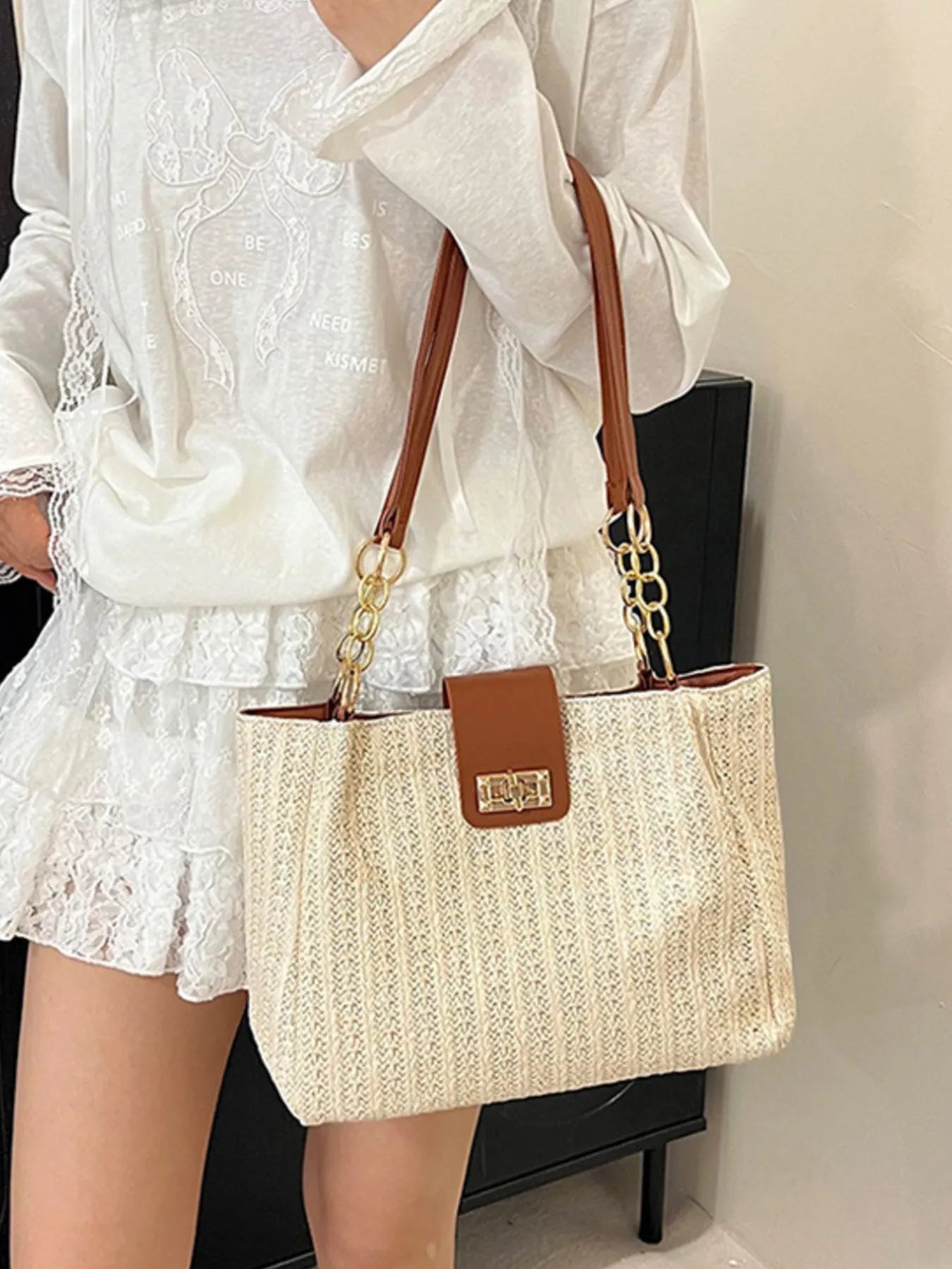Woven Straw Shoulder Bag - Bitsy Gypsy Boutique
