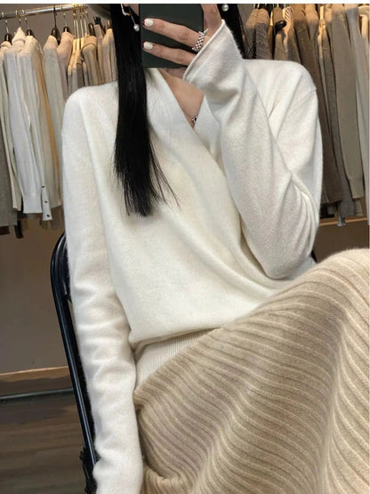 Wrap Front Crisscross Ribbed Wool Long Sleeve Sweater - Bitsy Gypsy Boutique