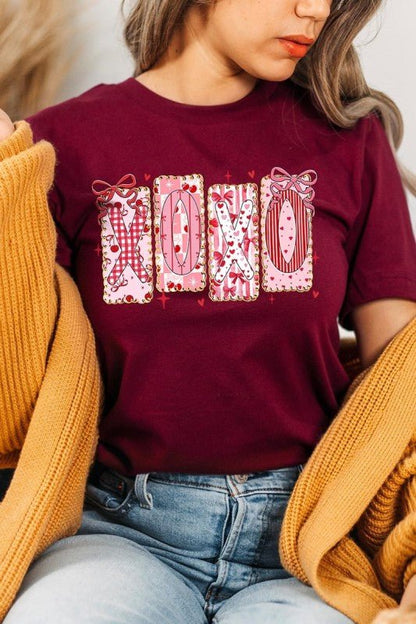 XOXO Bow Valentine Graphic Tee - Bitsy Gypsy Boutique