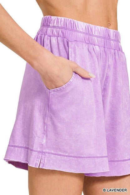 Zenana Acid Washed Oversized Top & Shorts Set - Bitsy Gypsy Boutique