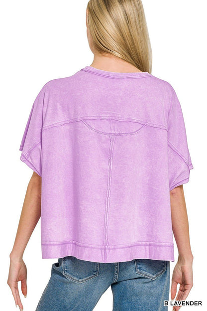 Zenana Acid Washed Oversized Top & Shorts Set - Bitsy Gypsy Boutique
