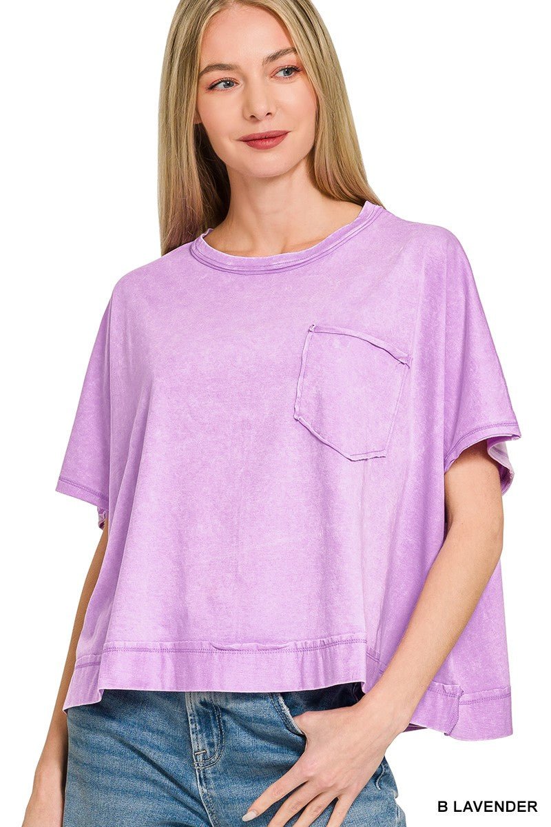 Zenana Acid Washed Oversized Top & Shorts Set - Bitsy Gypsy Boutique