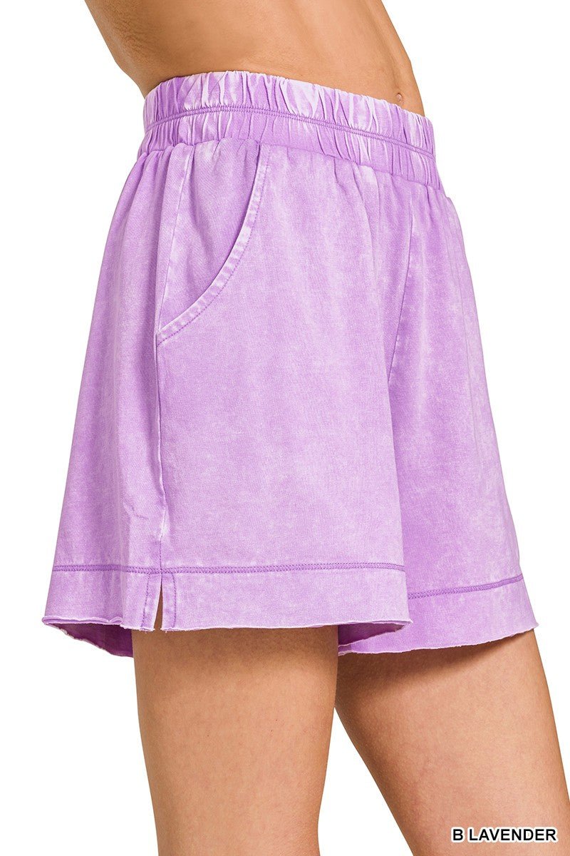 Zenana Acid Washed Oversized Top & Shorts Set - Bitsy Gypsy Boutique