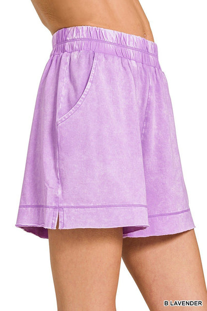 Zenana Acid Washed Oversized Top & Shorts Set - Bitsy Gypsy Boutique