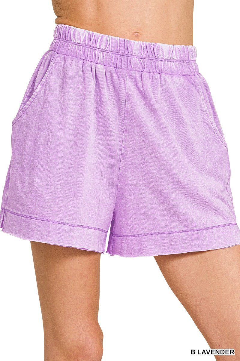 Zenana Acid Washed Oversized Top & Shorts Set - Bitsy Gypsy Boutique