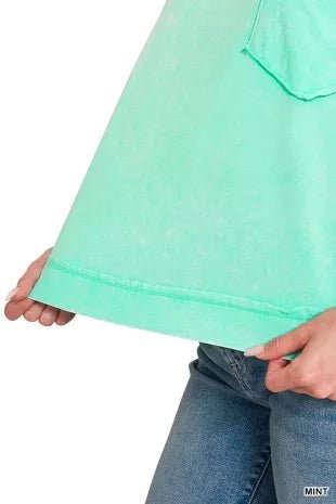 Zenana Acid Washed Round Neck Short Sleeve Oversized T-Shirt - Bitsy Gypsy Boutique