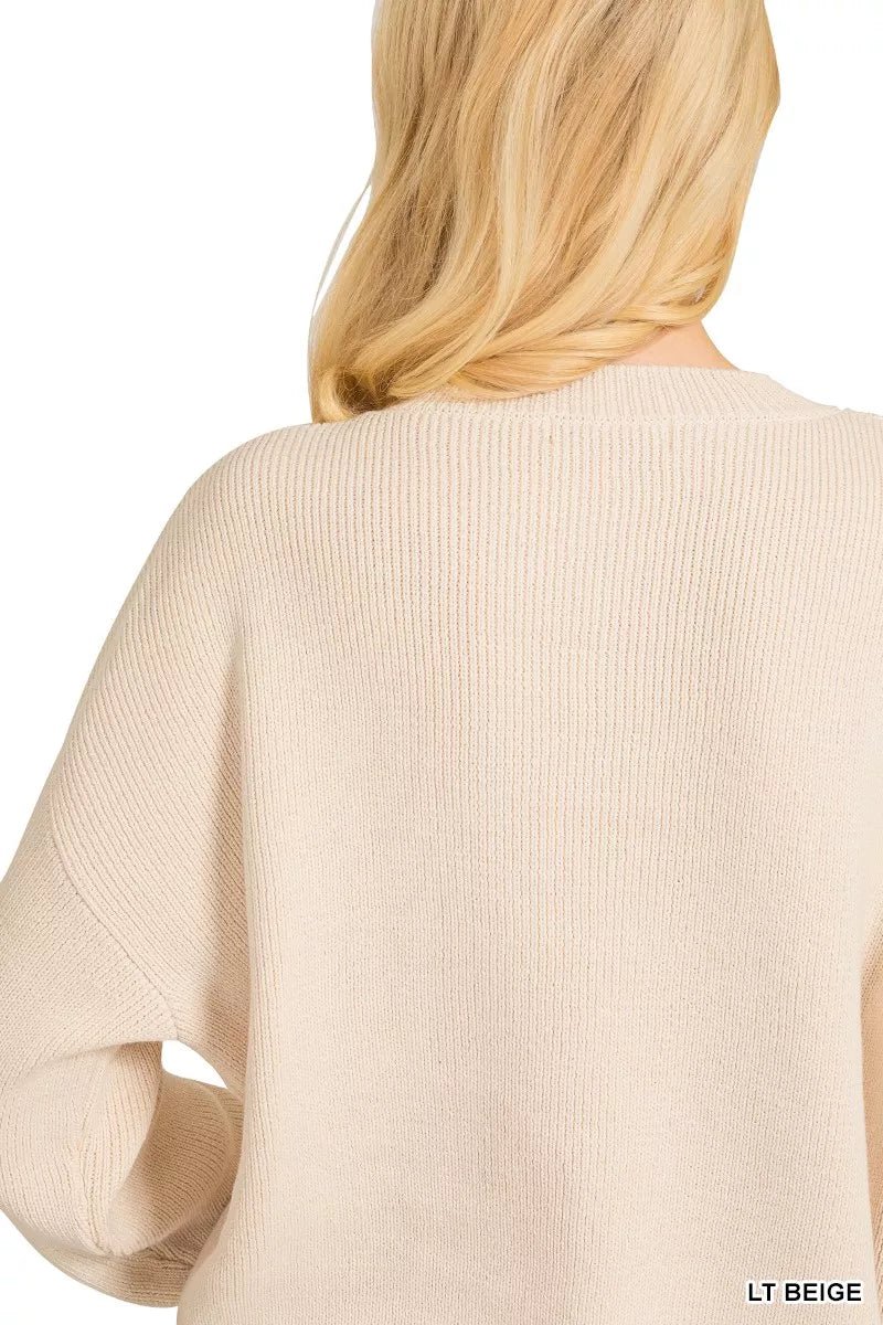 Zenana American Flag Crew Neck Sweater - Bitsy Gypsy Boutique