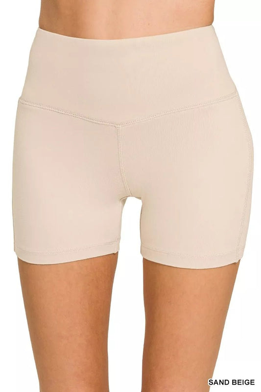 Zenana Brushed Microfiber Wide Waistband Biker Shorts - Bitsy Gypsy Boutique