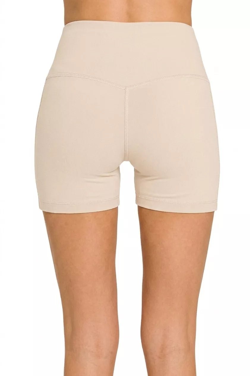Zenana Brushed Microfiber Wide Waistband Biker Shorts - Bitsy Gypsy Boutique