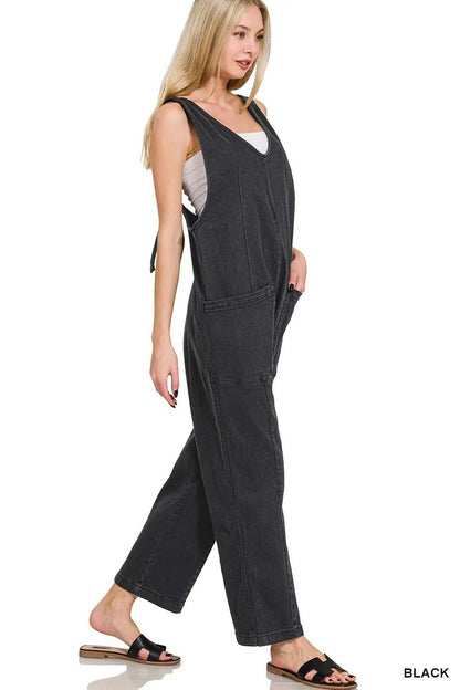 Zenana Casual Adjustable Strap Baggy Jumpsuit with Pocket - Bitsy Gypsy Boutique