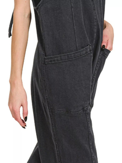 Zenana Casual Adjustable Strap Baggy Jumpsuit with Pocket - Bitsy Gypsy Boutique