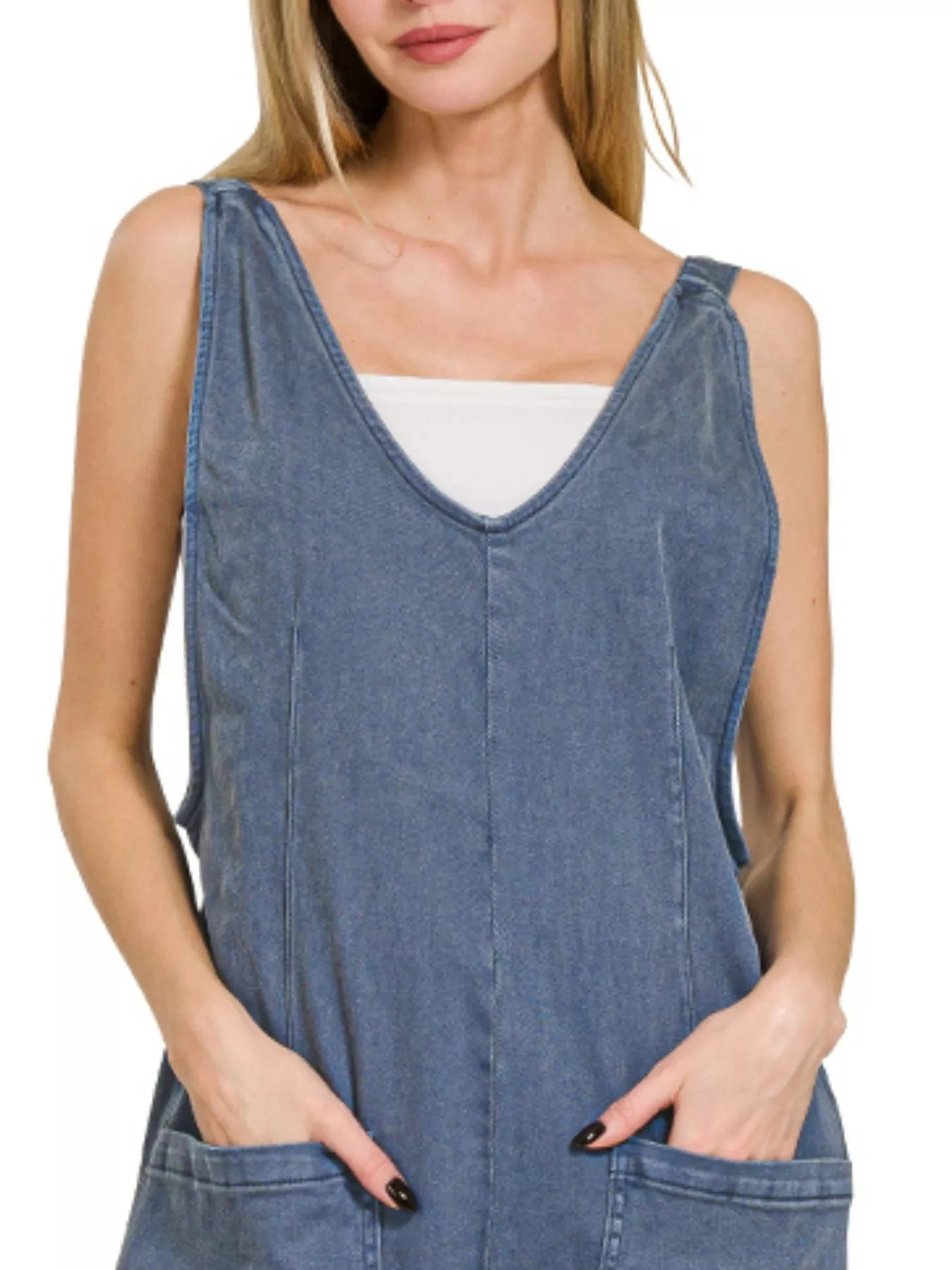 Zenana Casual Adjustable Strap Baggy Jumpsuit With Pocket - Bitsy Gypsy Boutique