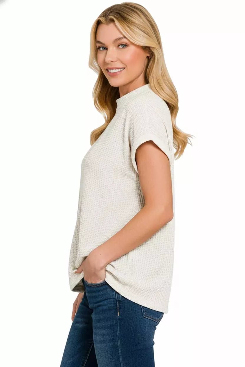 Zenana Chenille Waffle Cap Sleeve Sweater - Bitsy Gypsy Boutique