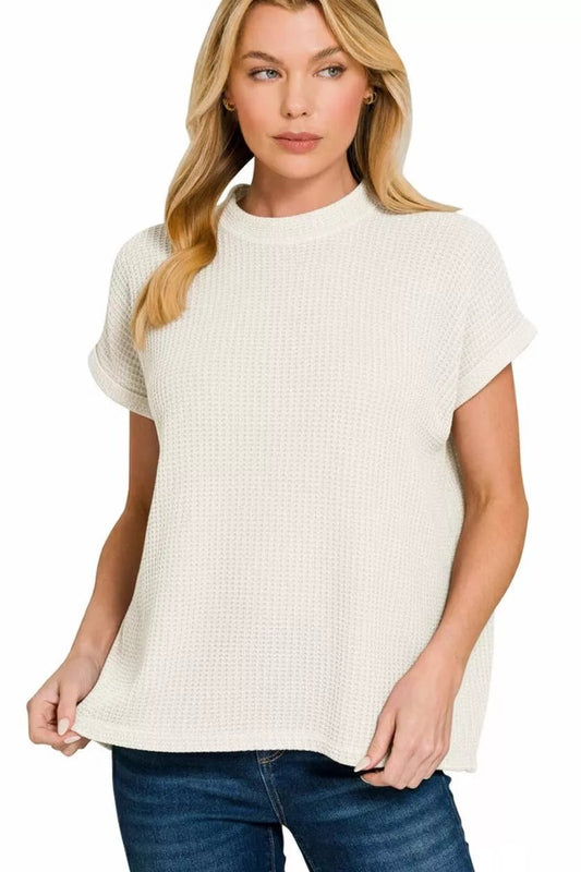 Zenana Chenille Waffle Cap Sleeve Sweater - Bitsy Gypsy Boutique