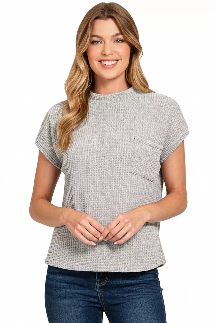 Zenana Chenille Waffle Short Sleeve Sweater - Bitsy Gypsy Boutique