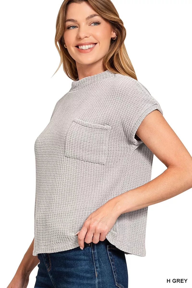 Zenana Chenille Waffle Short Sleeve Sweater - Bitsy Gypsy Boutique