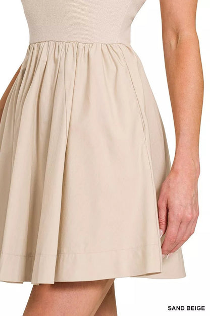 Zenana Combined Knit Tube Top Flare Mini Dress - Bitsy Gypsy Boutique