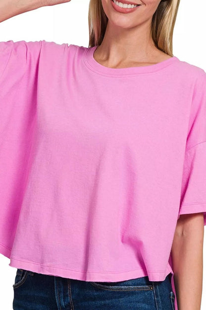 Zenana Cotton Round Neck Short Sleeve T-Shirt - Bitsy Gypsy Boutique