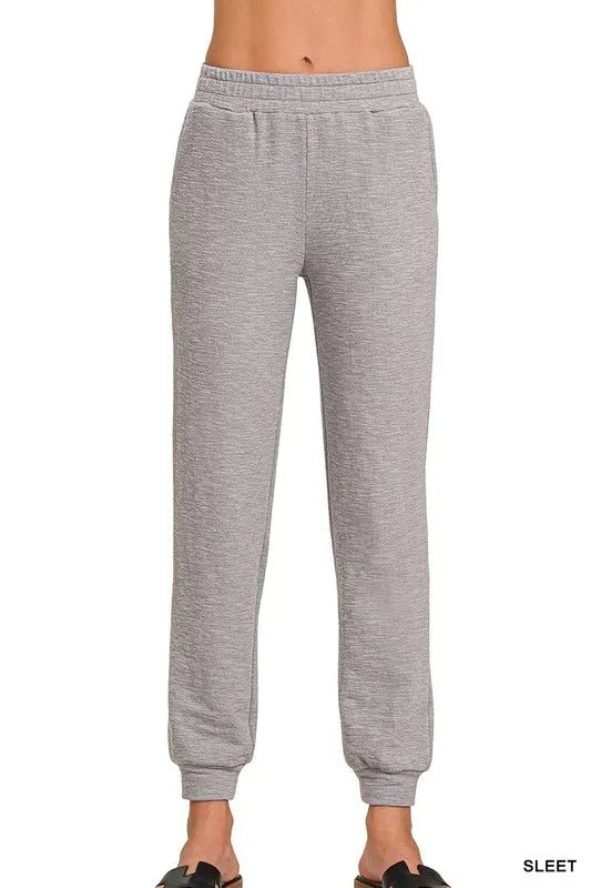 Zenana Cotton Slub Jogger Pants - Bitsy Gypsy Boutique