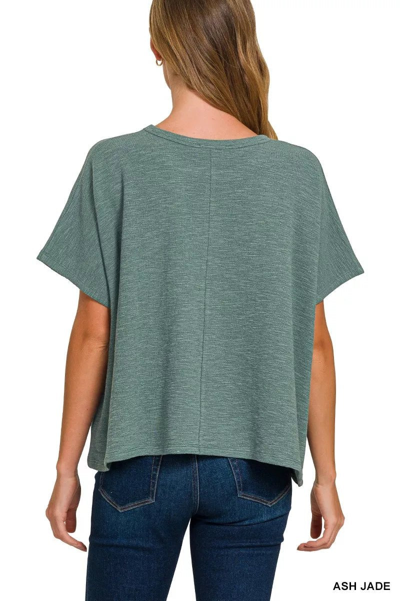 Zenana Cotton Slub Oversize Tee - Bitsy Gypsy Boutique