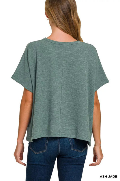 Zenana Cotton Slub Oversize Tee - Bitsy Gypsy Boutique