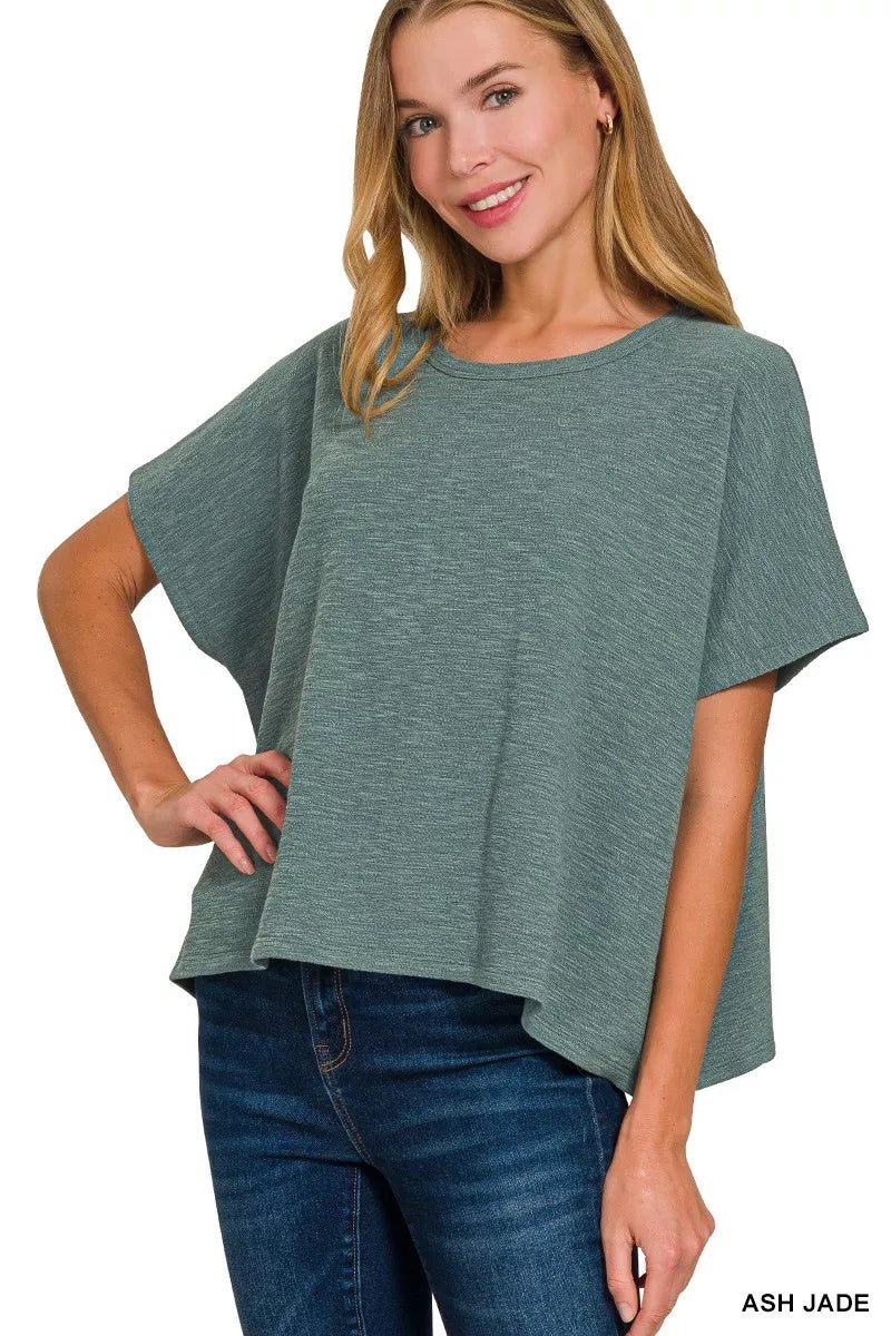 Zenana Cotton Slub Oversize Tee - Bitsy Gypsy Boutique