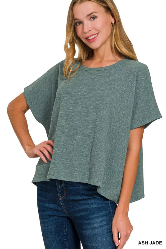 Zenana Cotton Slub Oversize Tee - Bitsy Gypsy Boutique