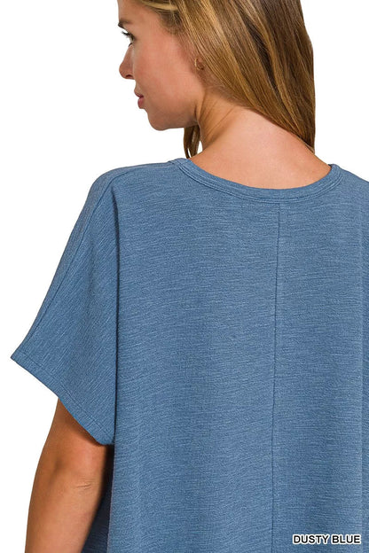 Zenana Cotton Slub Oversized Tee - Bitsy Gypsy Boutique