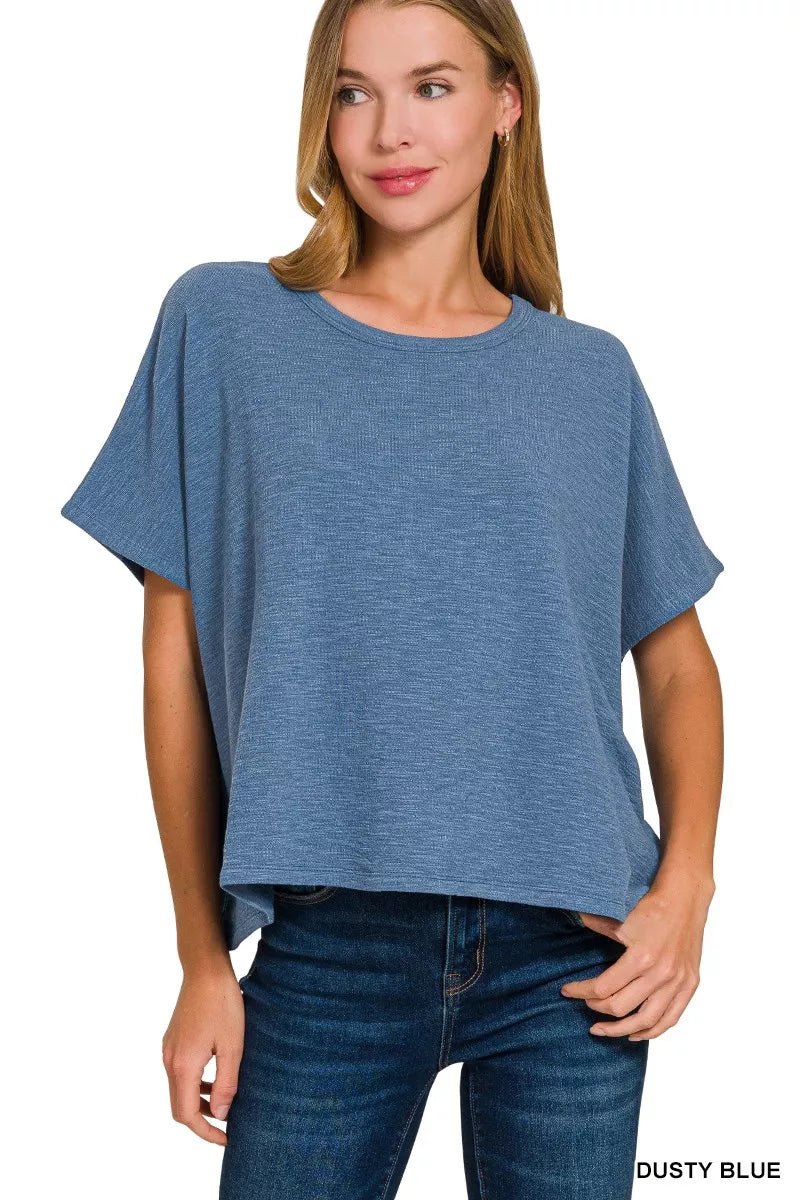 Zenana Cotton Slub Oversized Tee - Bitsy Gypsy Boutique