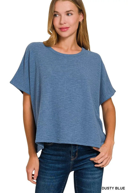 Zenana Cotton Slub Oversized Tee - Bitsy Gypsy Boutique