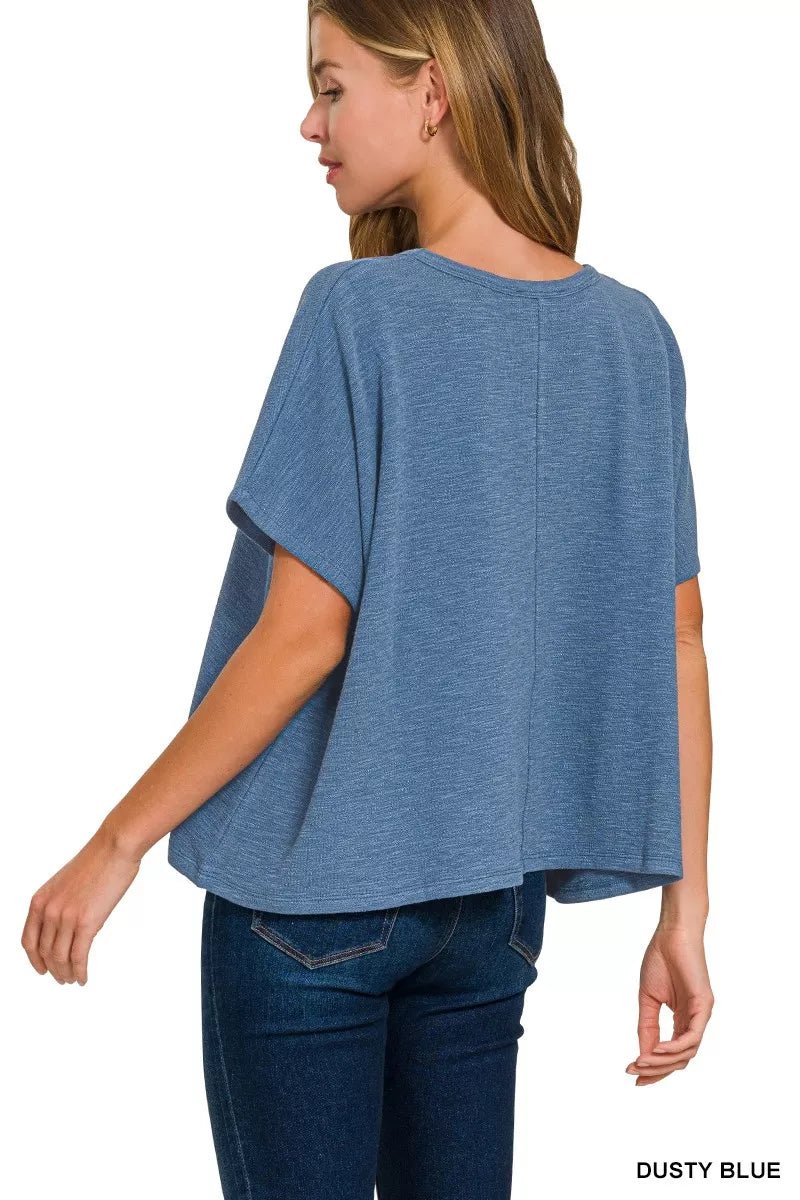 Zenana Cotton Slub Oversized Tee - Bitsy Gypsy Boutique