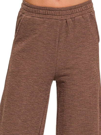 Zenana Cotton Slub Wide Leg Pants - Bitsy Gypsy Boutique