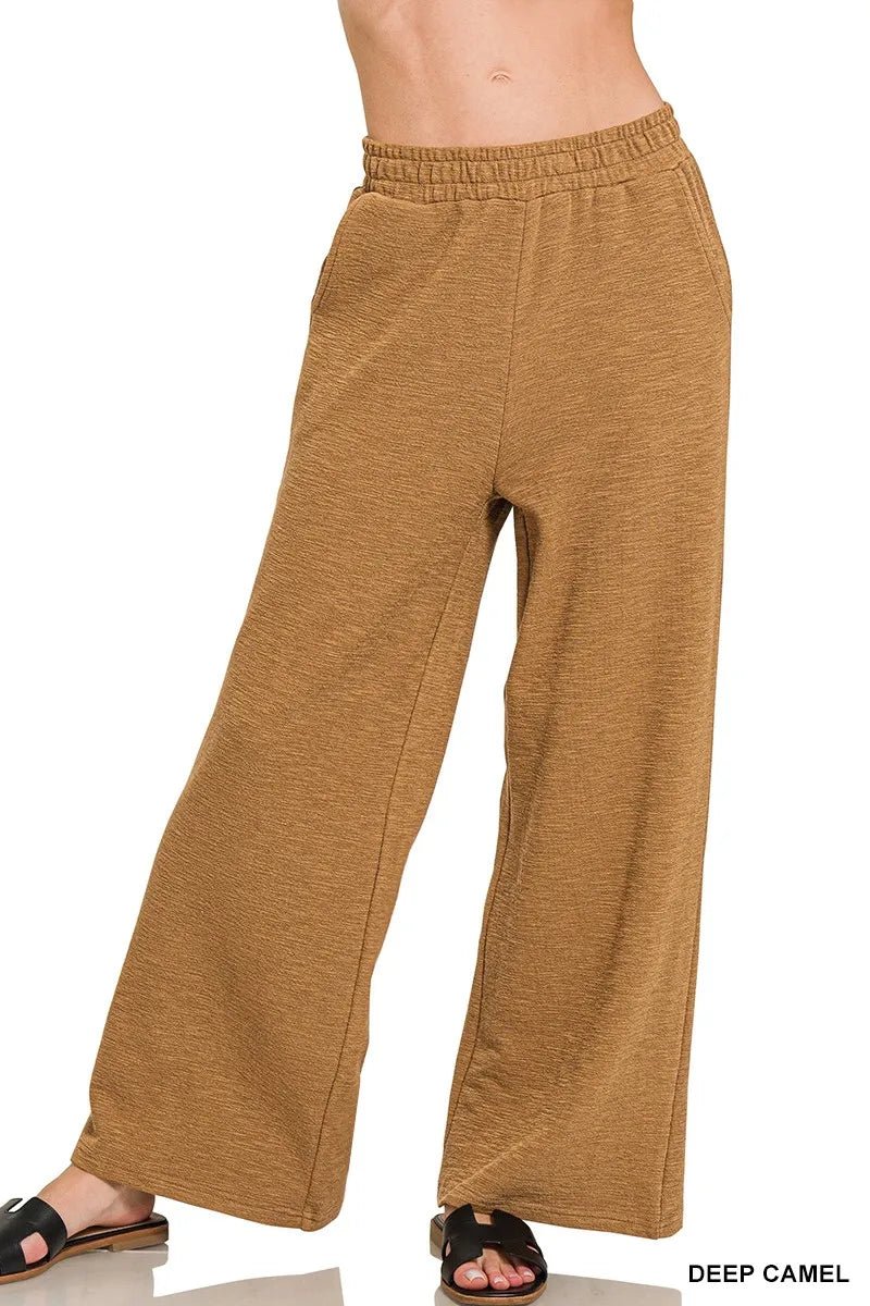 Zenana Cotton Slub Wide Leg Pants - Bitsy Gypsy Boutique