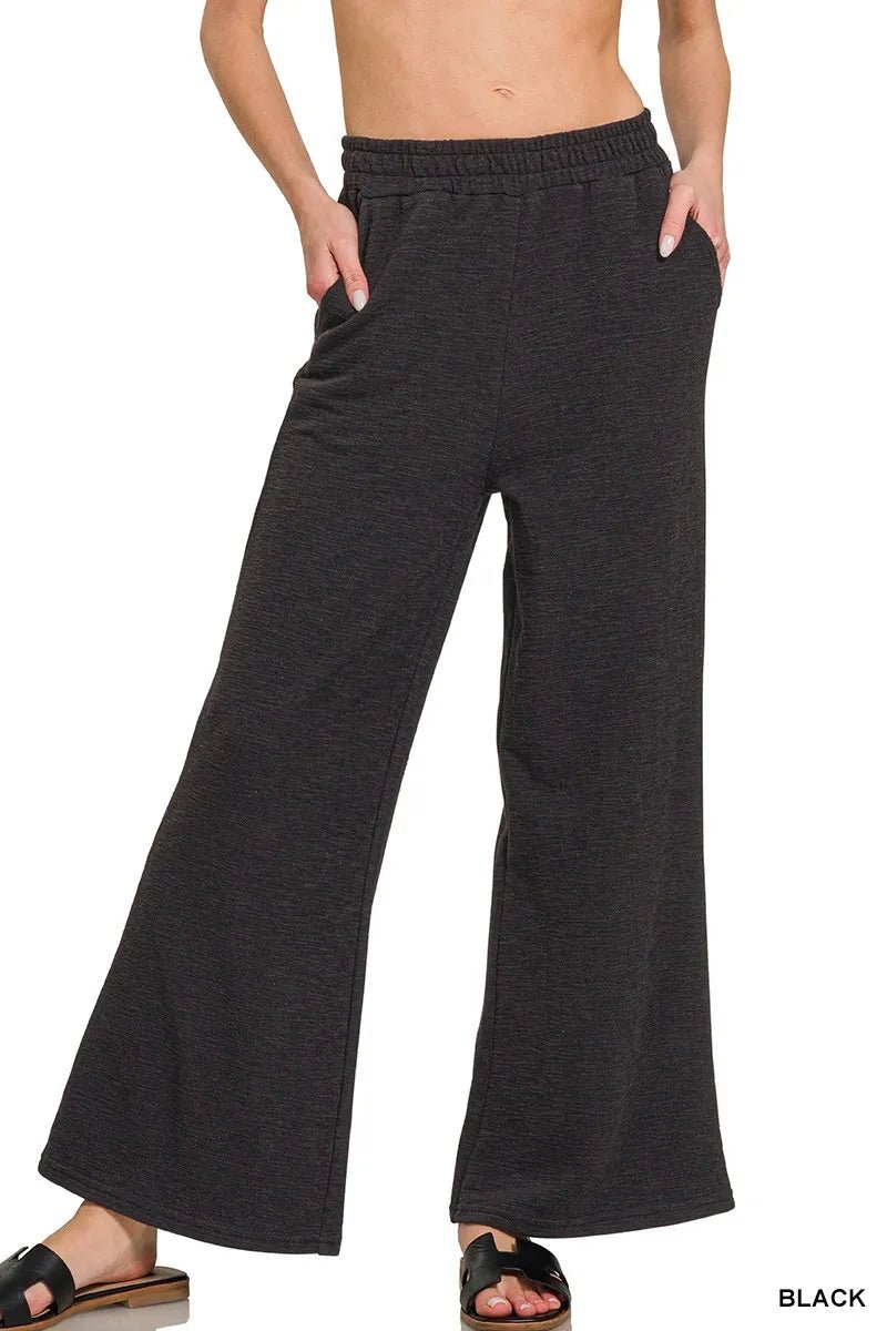 Zenana Cotton Slub Wide Leg Pants - Bitsy Gypsy Boutique
