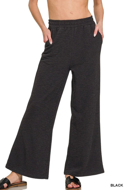 Zenana Cotton Slub Wide Leg Pants - Bitsy Gypsy Boutique