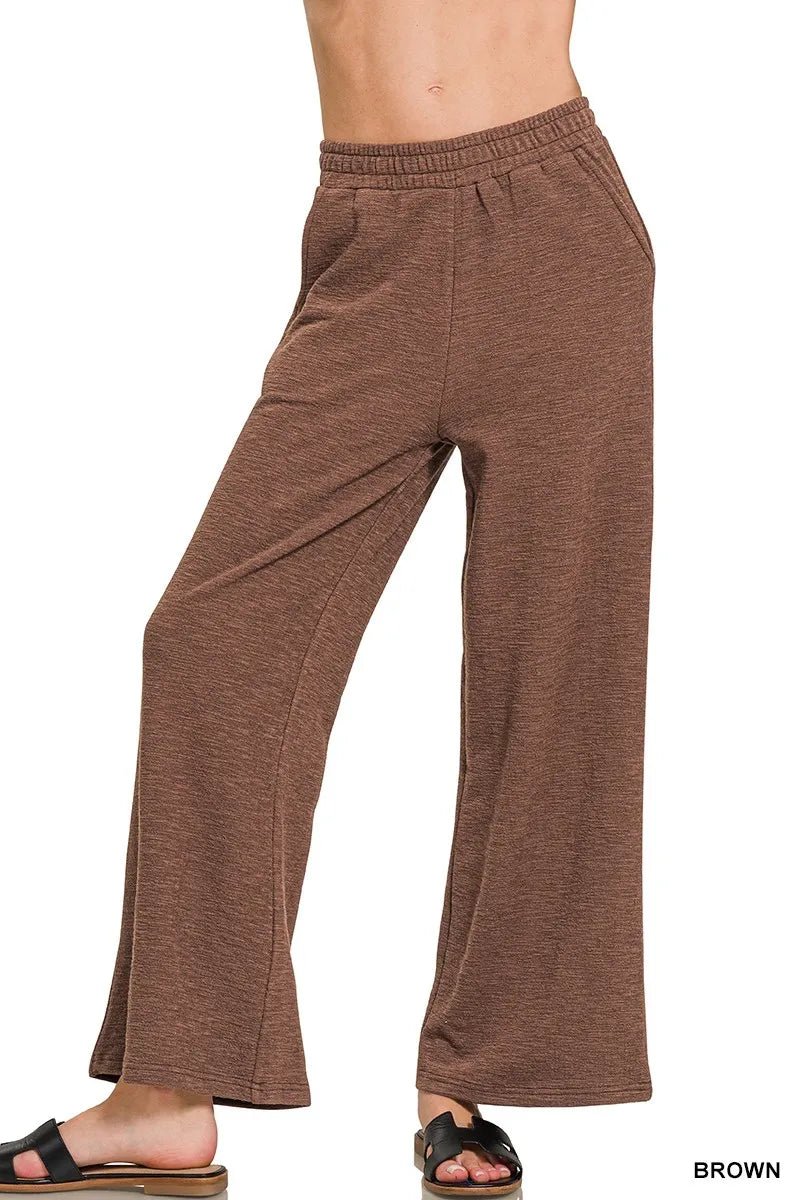 Zenana Cotton Slub Wide Leg Pants - Bitsy Gypsy Boutique