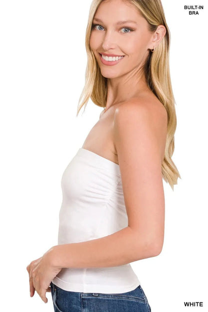 Zenana Cotton Tube Built - in Bra Top - Bitsy Gypsy Boutique