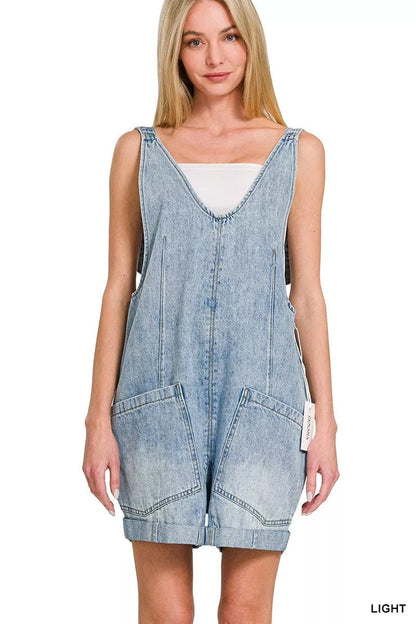 Zenana Denim Short Overalls - Bitsy Gypsy Boutique