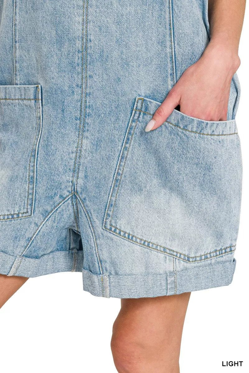 Zenana Denim Short Overalls - Bitsy Gypsy Boutique