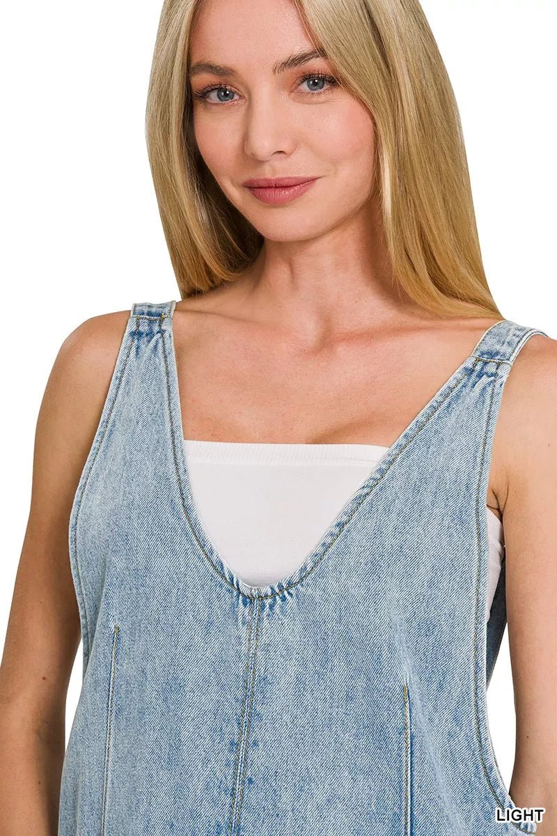 Zenana Denim Short Overalls - Bitsy Gypsy Boutique
