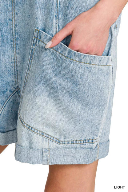 Zenana Denim Short Overalls - Bitsy Gypsy Boutique