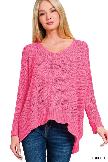 Zenana Dolman Sleeve V - Neck Sweater - Bitsy Gypsy Boutique