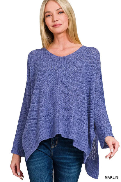 Zenana Dolman Sleeve V - Neck Sweater - Bitsy Gypsy Boutique